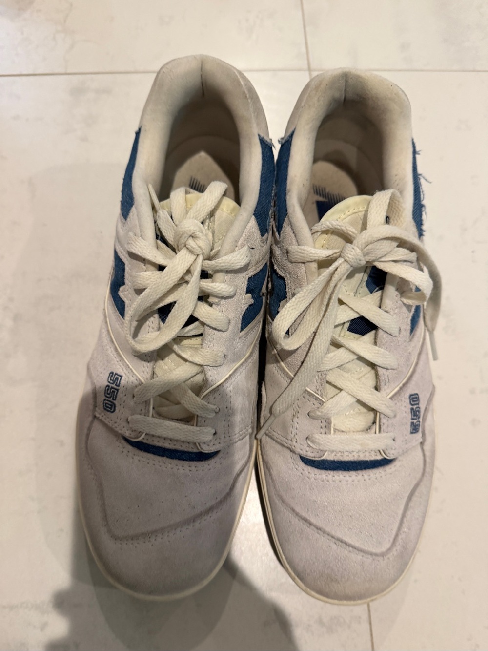 New Balance White and Blue Athletic Shoes 550 Worn once